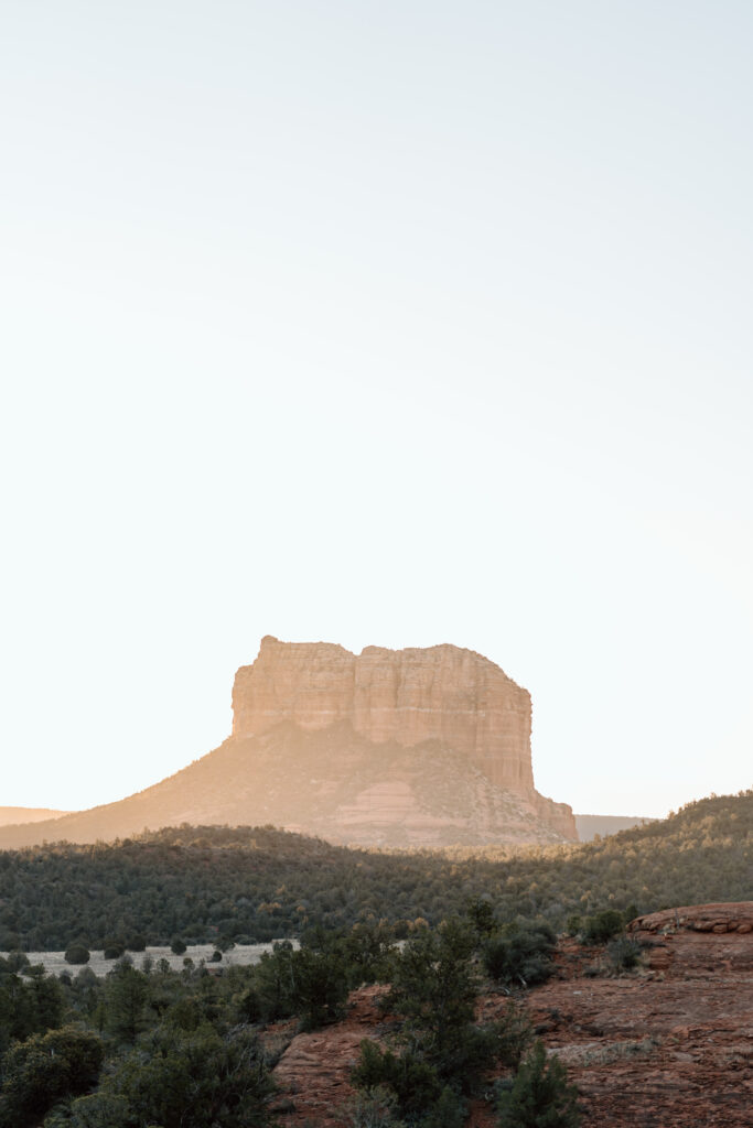 backdrop of Arizona red rocks