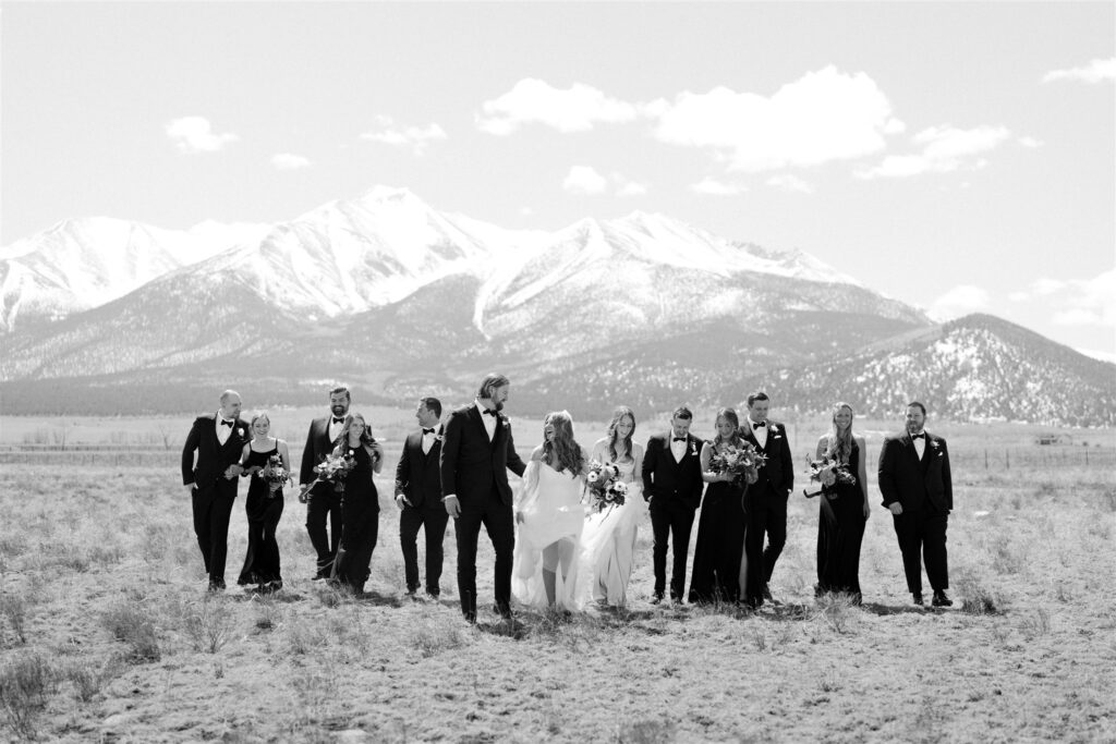 colorado mountain wedding party