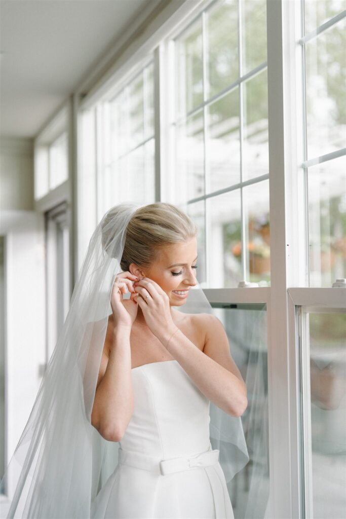Bride in the getting ready suite