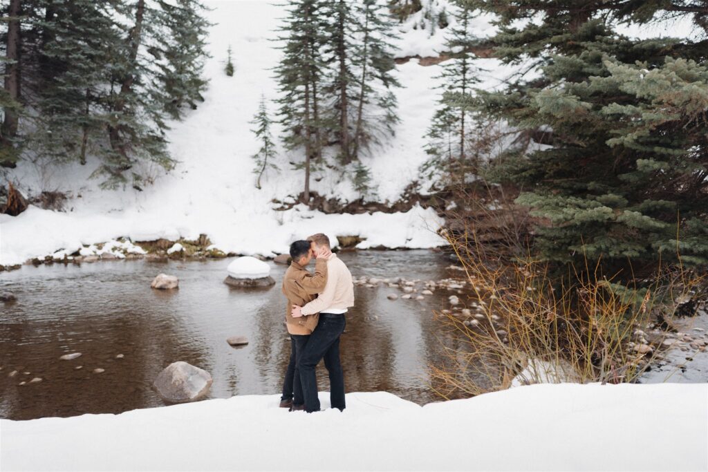 Vail engagement photos in the snow