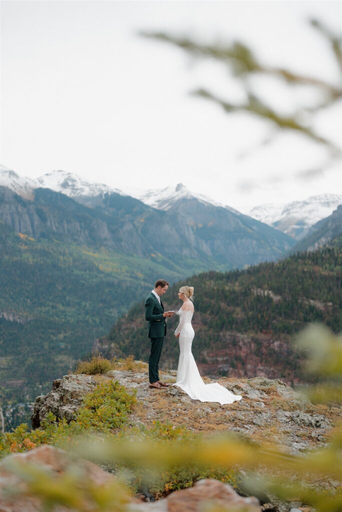 Couple reads their private vows at Gold Mountain Ranch overlooking Ouray