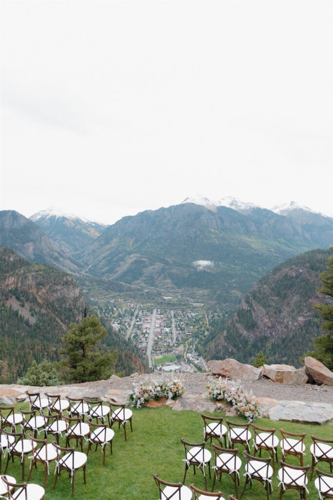 Colorado mountain wedding ceremony setup