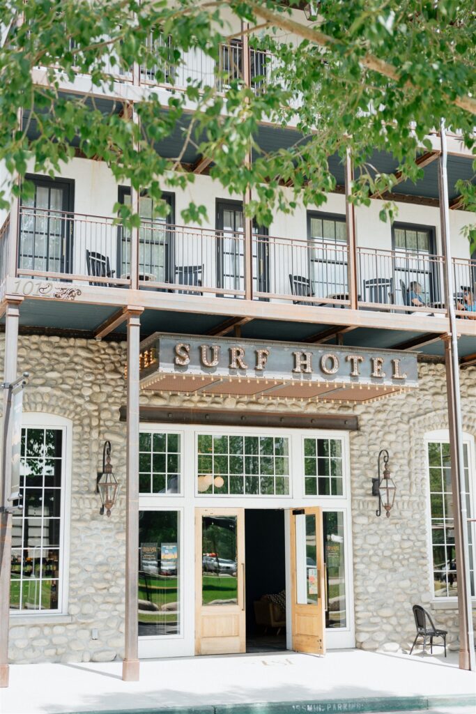 The front entrance of the Surf Hotel in Buena Vista