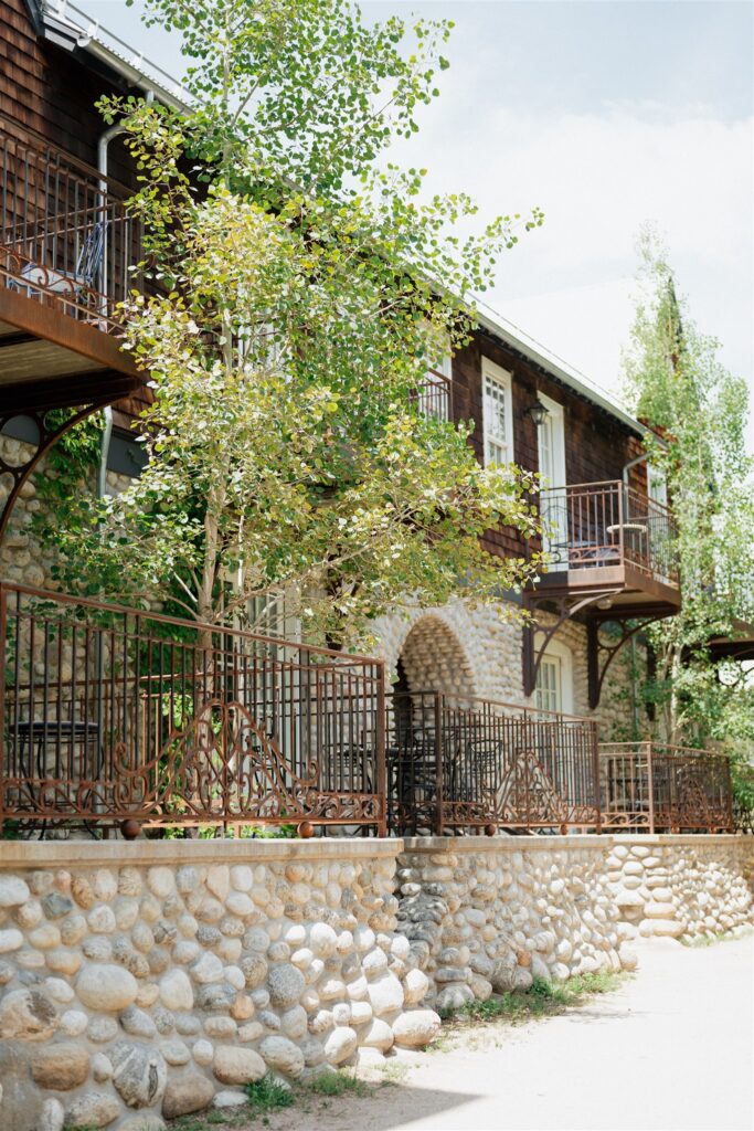 European-style exterior details of the Surf Hotel in Buena Vista