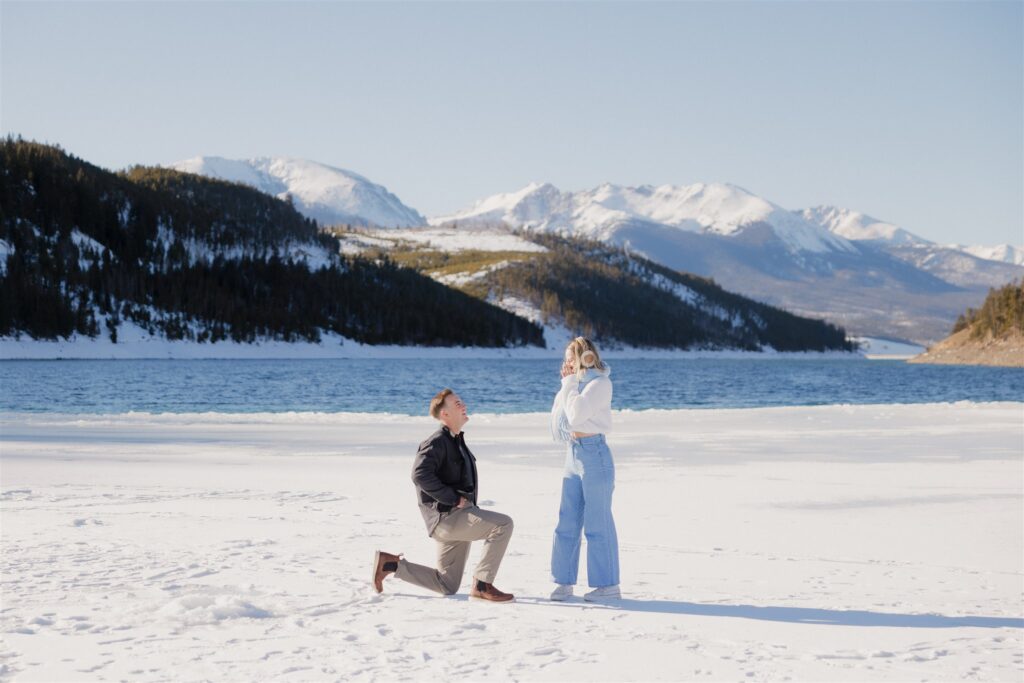 A snowy surprise proposal in Vail, Colorado