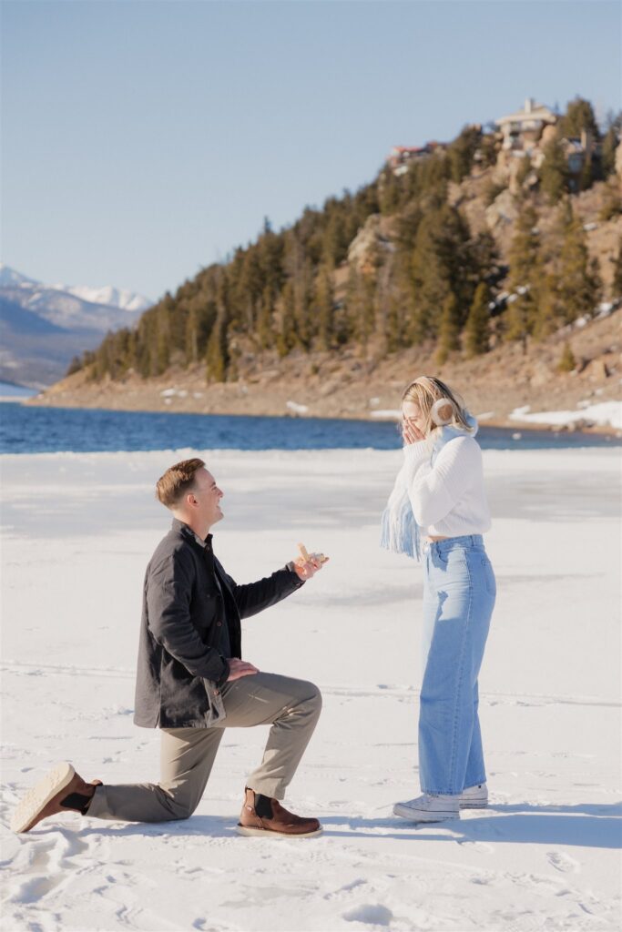 A snowy surprise proposal in Vail, Colorado