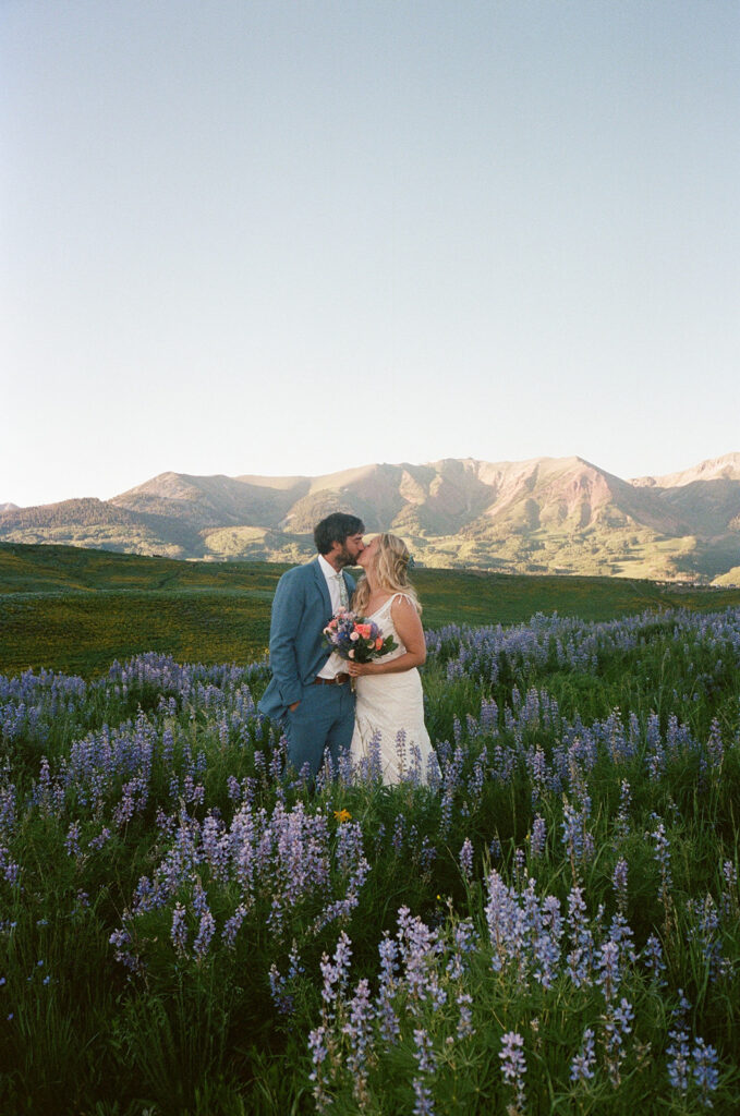 Wildflower wedding photos captured on film