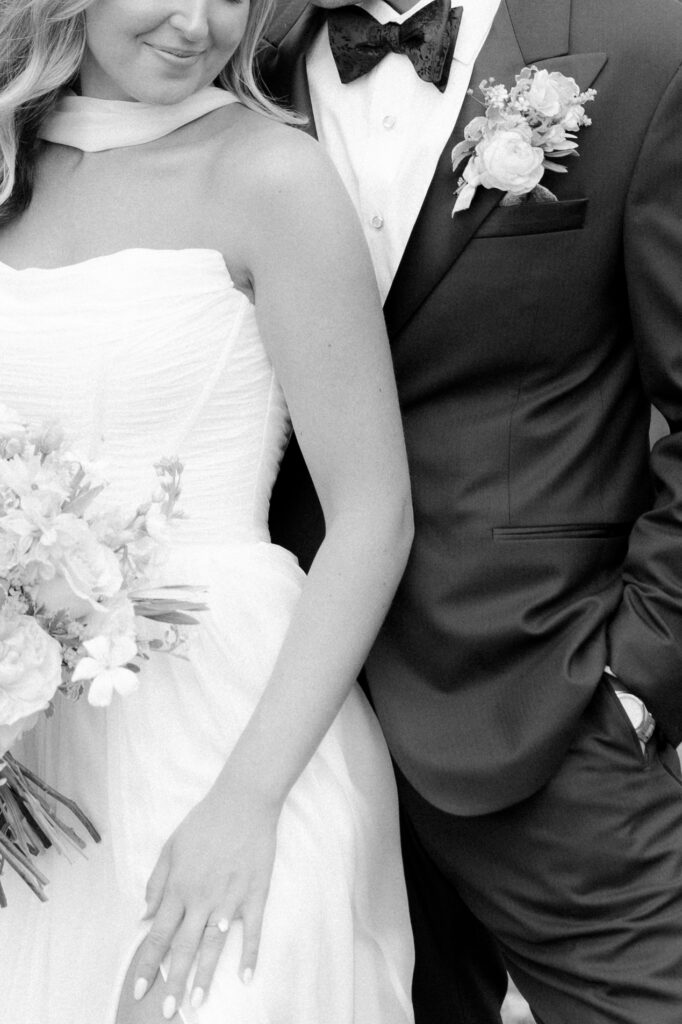 Colorado wedding photos of bride and groom at Piney Lake
