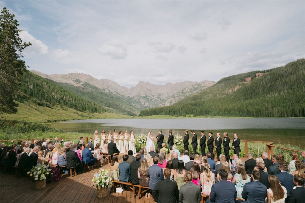Piney Lake wedding ceremony in Vail, Colorado