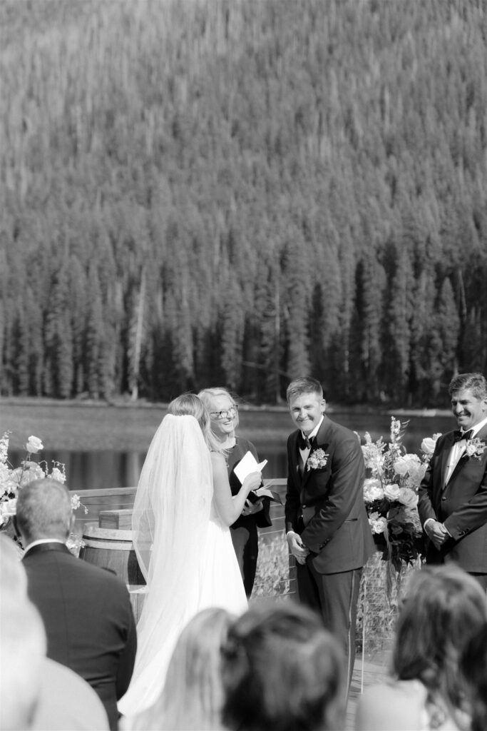 Piney Lake wedding ceremony in Vail, Colorado