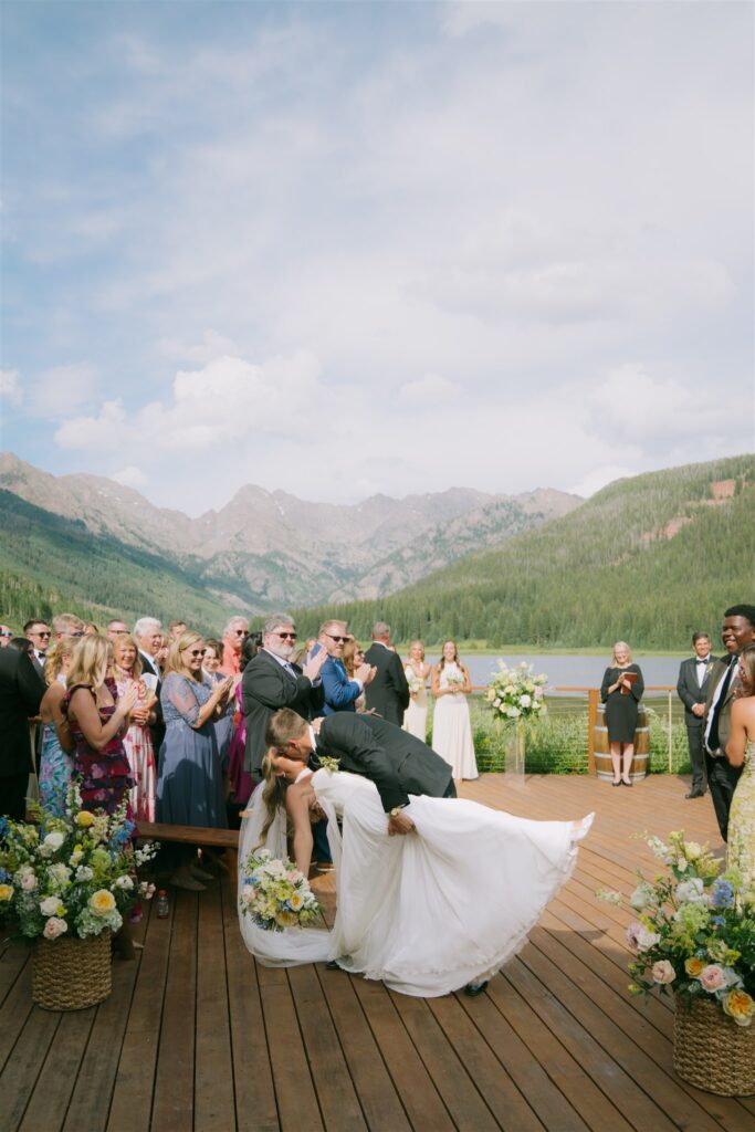 Piney Lake wedding ceremony in Vail, Colorado