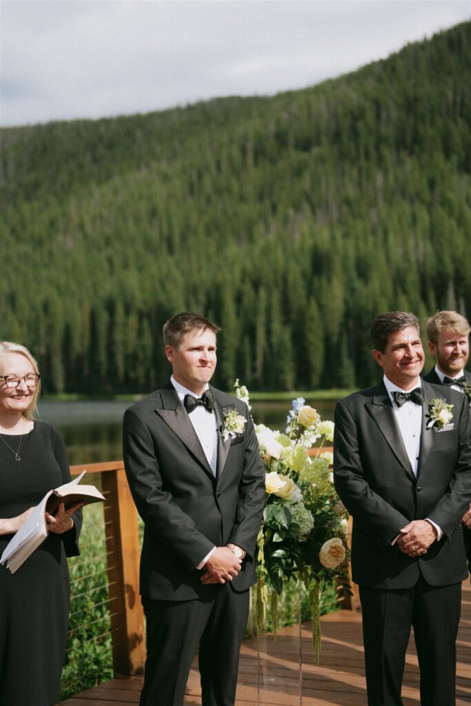 Piney Lake wedding ceremony in Vail, Colorado