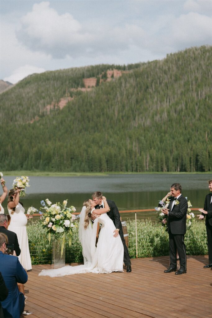 Piney Lake wedding ceremony in Vail, Colorado