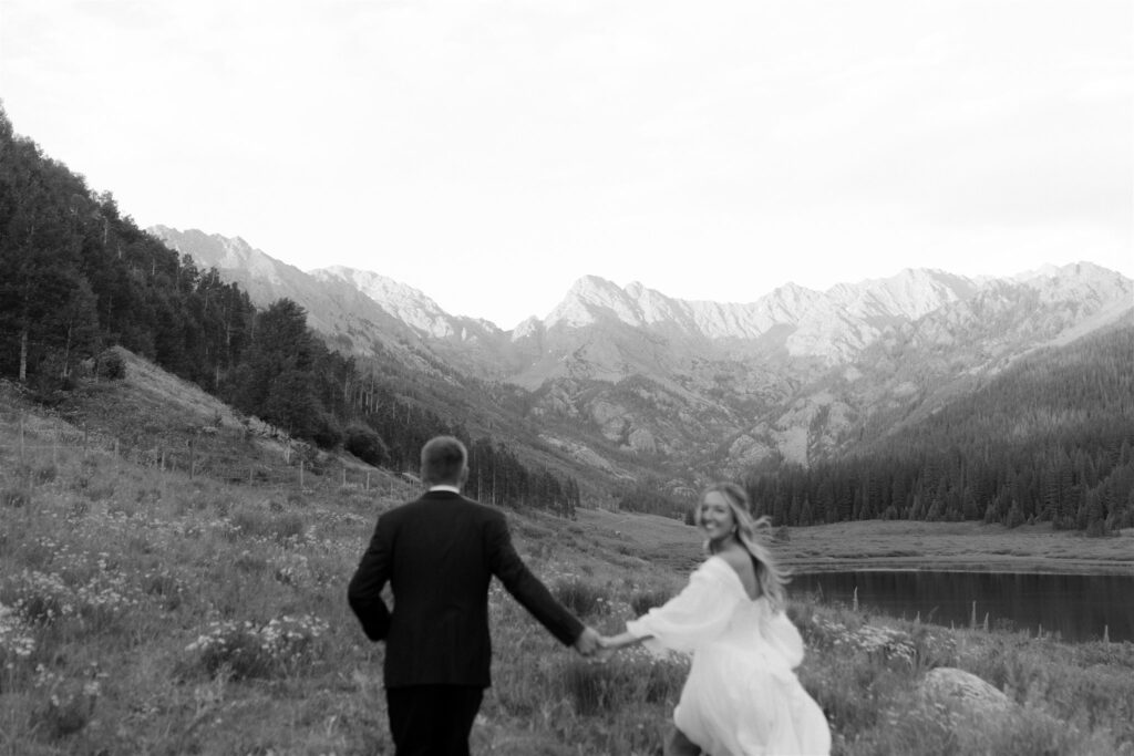 Cinematic wedding photos at Piney Lake