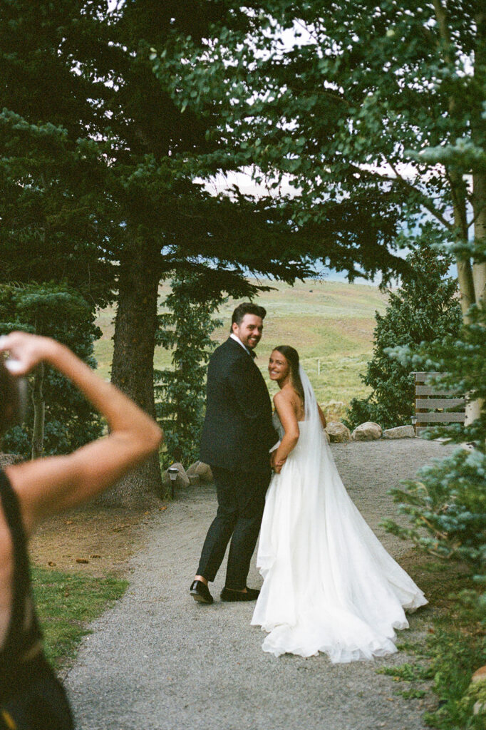 Mountain Wedding Garden bride and groom portraits