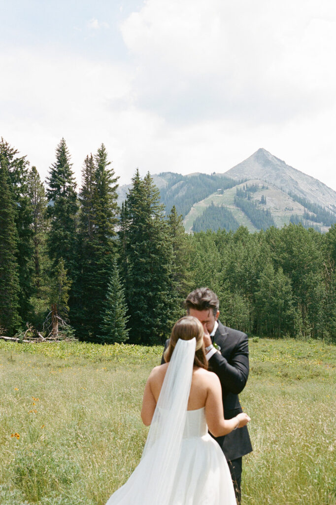 Mountain wedding photos on film