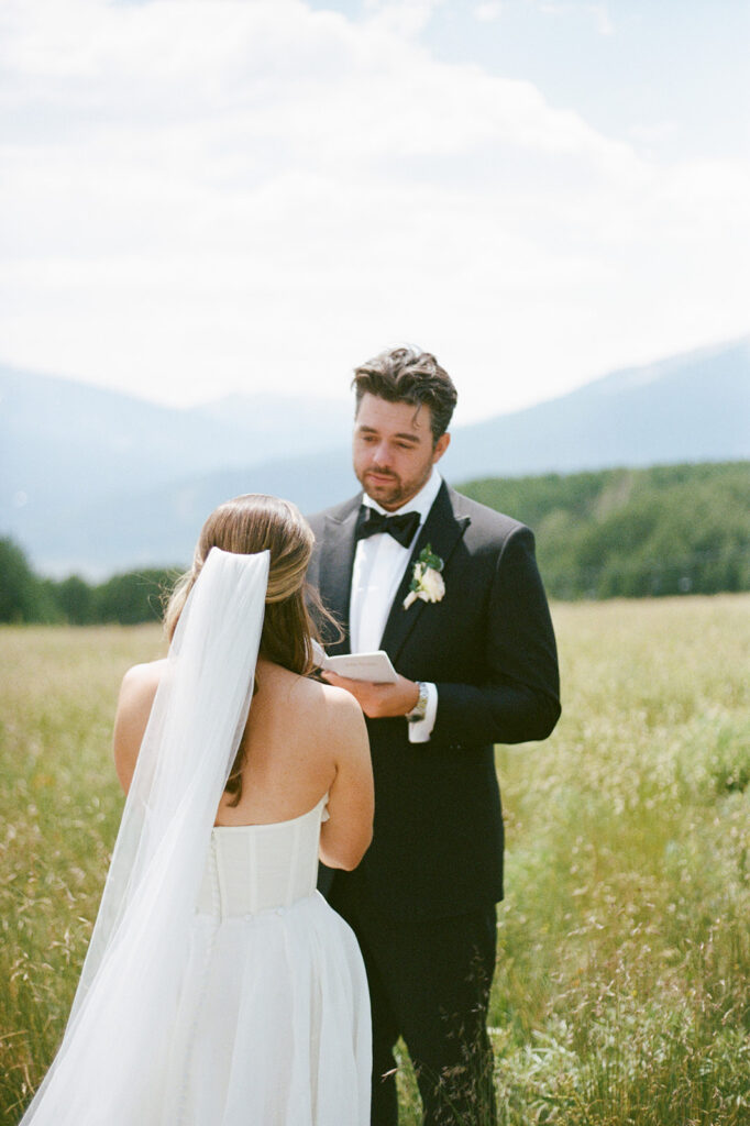 Mountain wedding photos on film