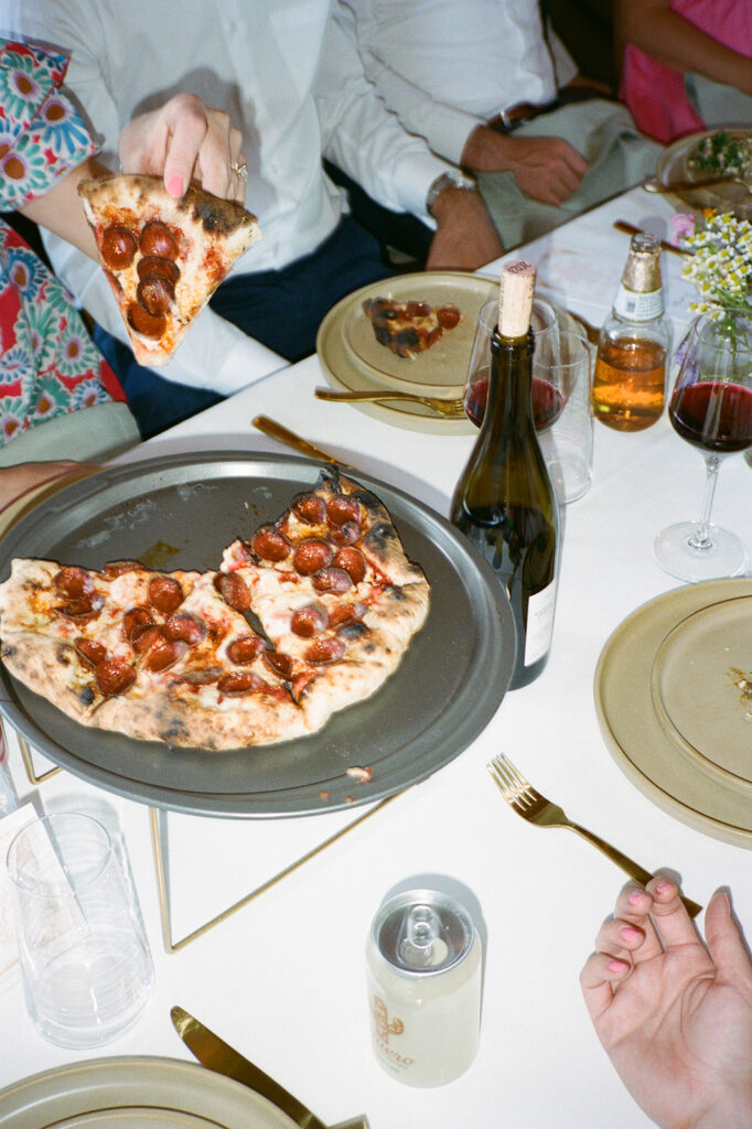 Pizza wedding catering at a Colorado wedding venue