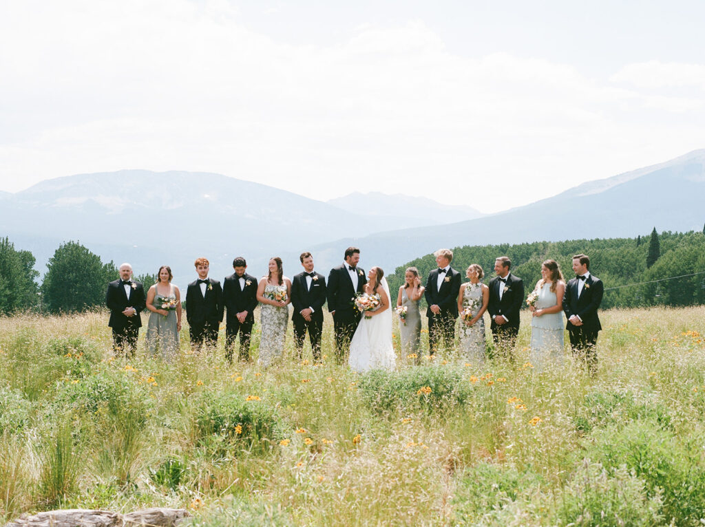 Wedding party photos in Colorado at Mountain Wedding Garden