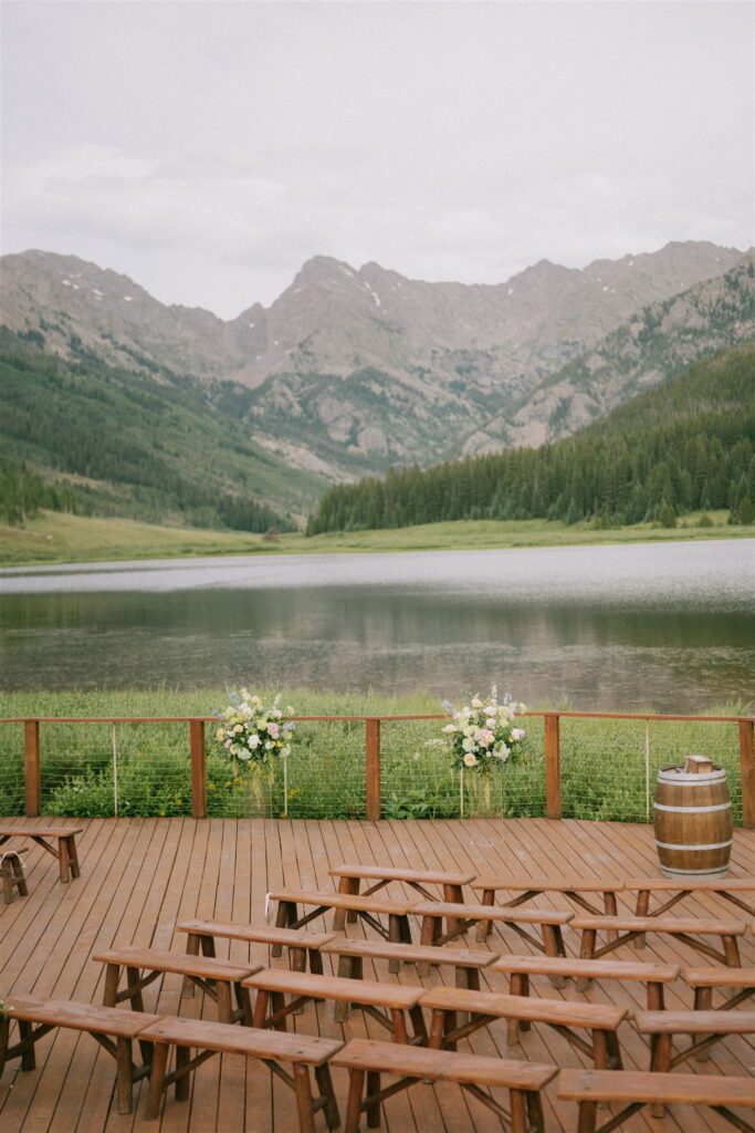 Vail wedding ceremony setup at Piney River Ranch