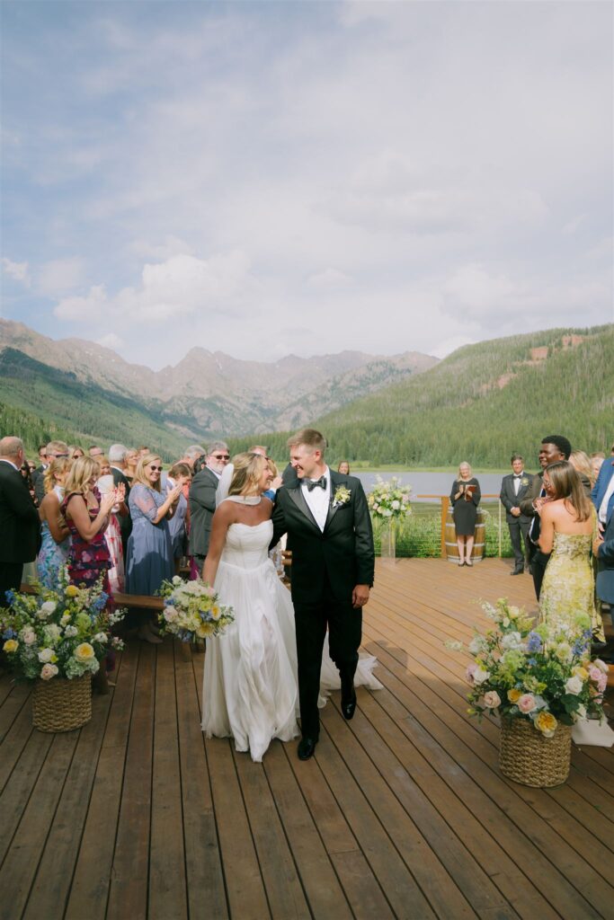 Vail wedding ceremony setup at Piney River Ranch