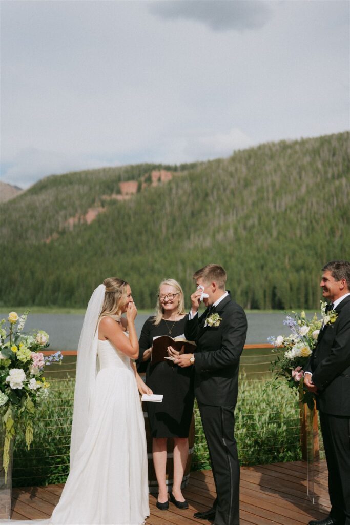Vail wedding ceremony setup at Piney River Ranch