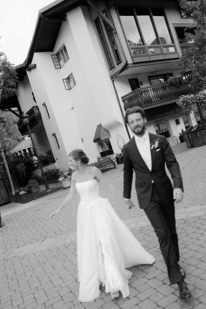 Vail Village bride and groom photos