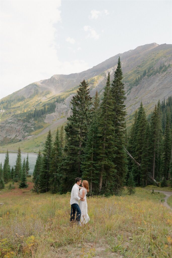 Summer mountain engagement photos in Crested Butte, Colorado