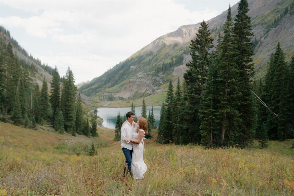 Summer mountain engagement photos in Crested Butte, Colorado