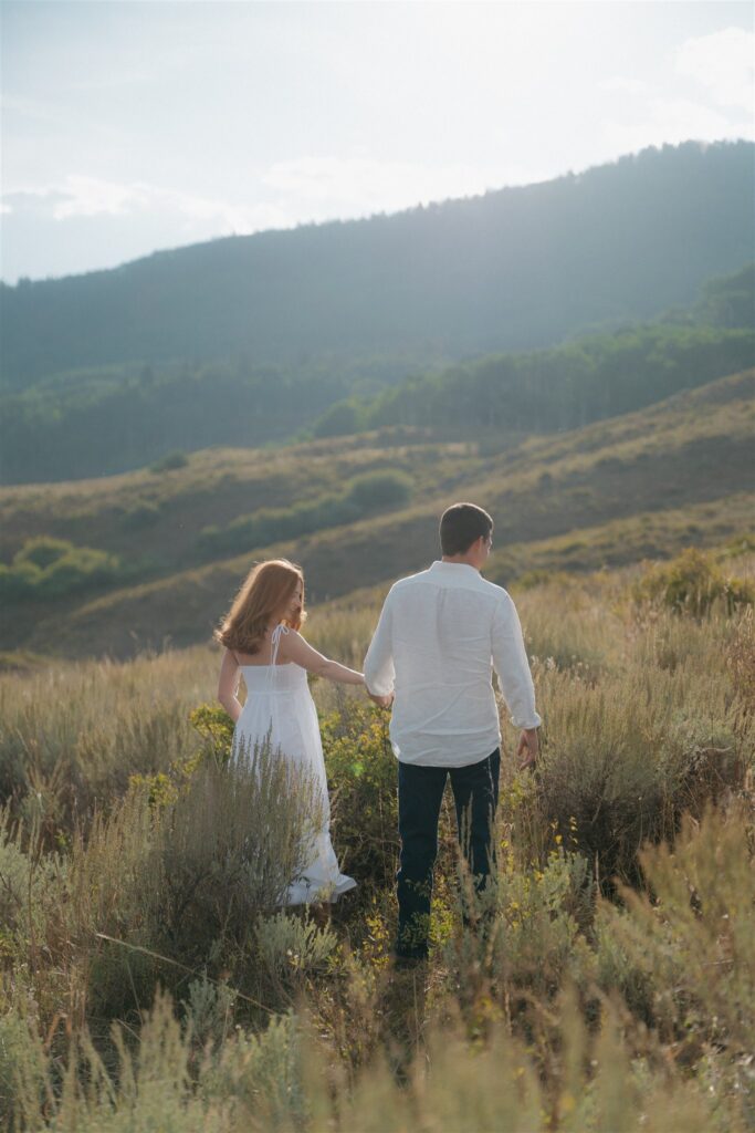 Summer mountain engagement photos in Crested Butte, Colorado