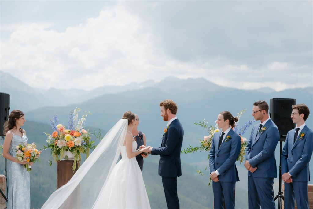 Colorado wedding ceremony at Vail Mountain Wedding Deck
