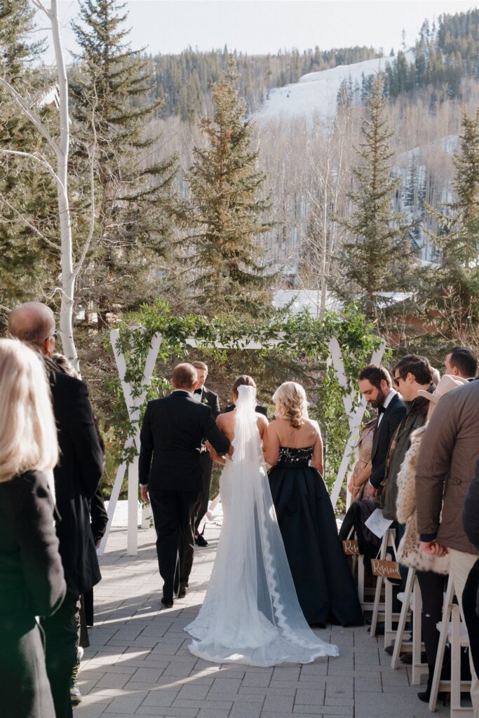 Sunny Colorado winter wedding ceremony
