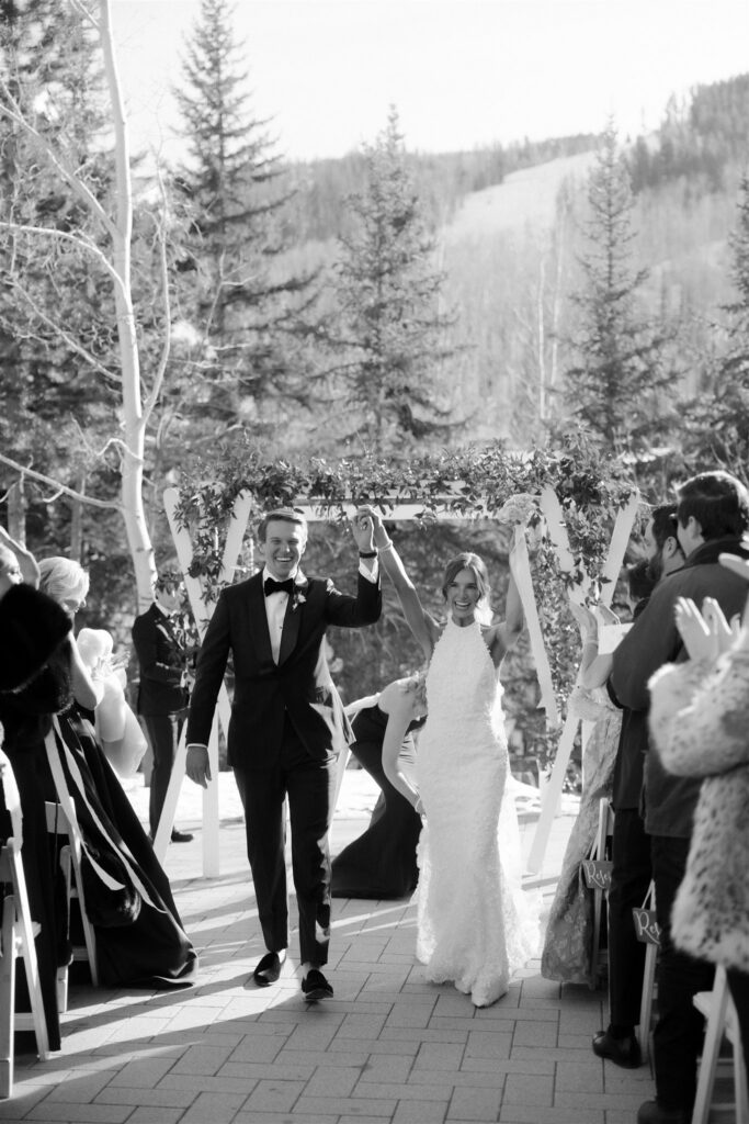Sunny Colorado winter wedding ceremony