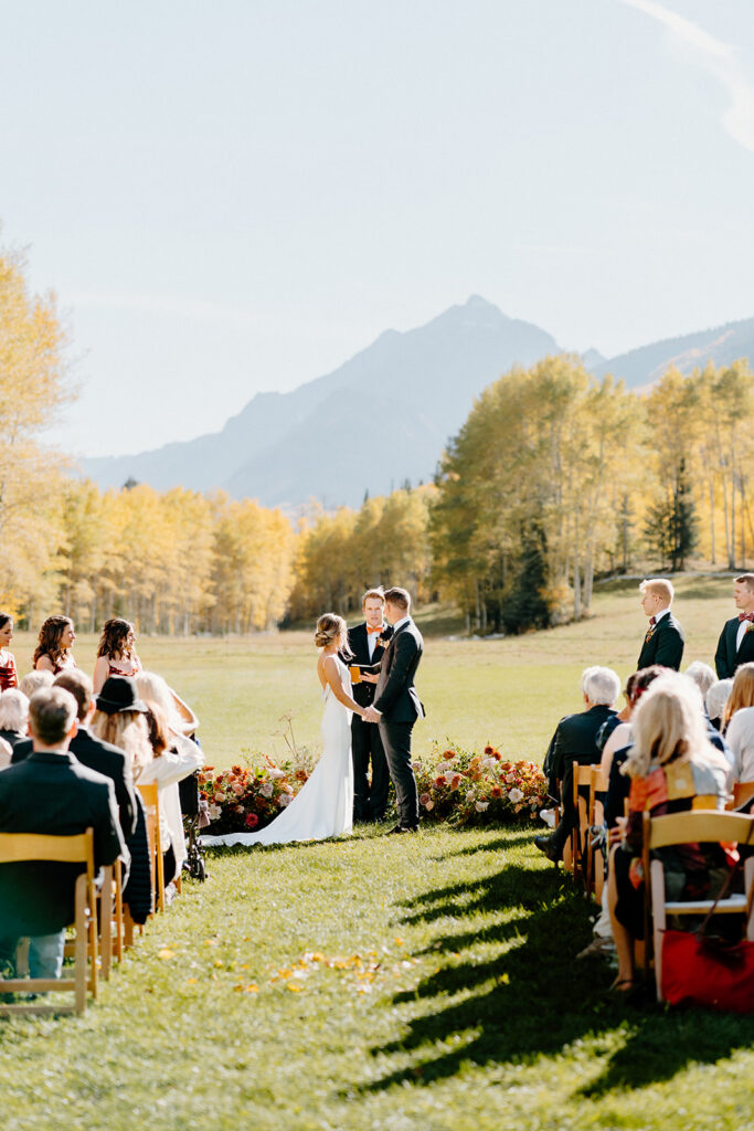 Fall Aspen mountain wedding ceremony in Colorado