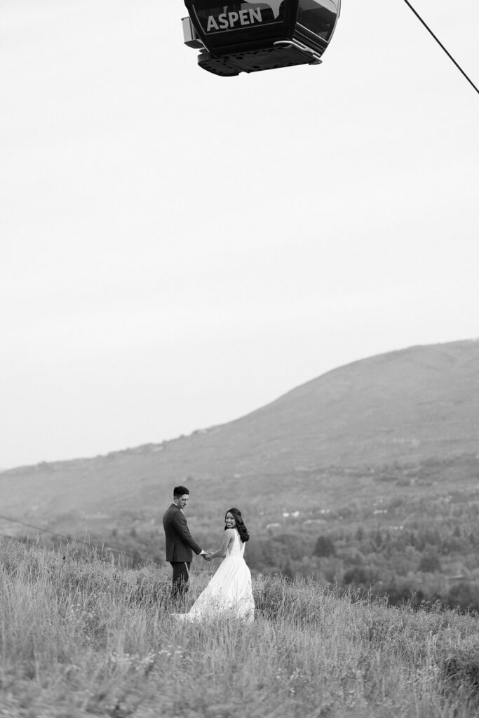 Aspen wedding portraits at Maroon Bells in Colorado