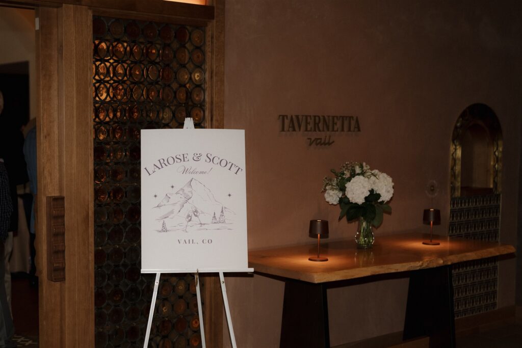 Vail Wedding welcome party at Tavernetta