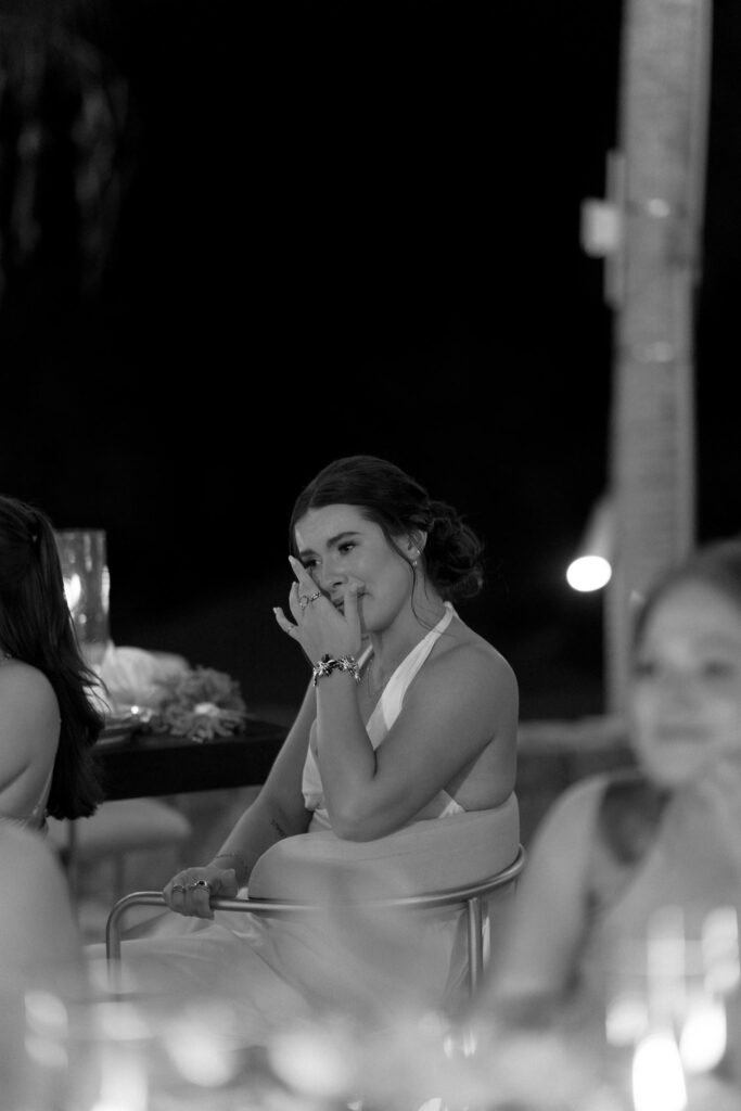 Documentary wedding photos during Cabo San Lucas reception speeches