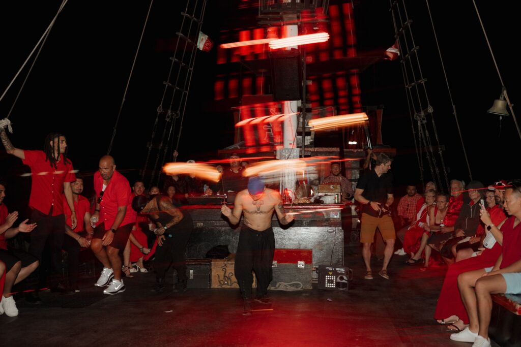 Pirate ship wedding welcome party in Cabo, Mexico