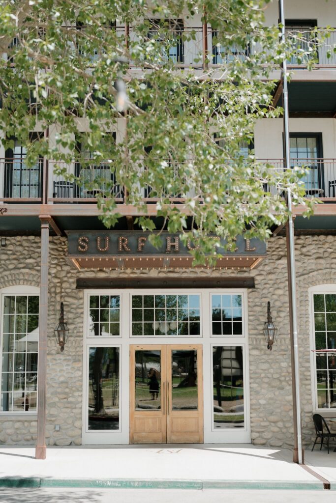The front entrance of the Surf Hotel in Buena Vista, Colorado
