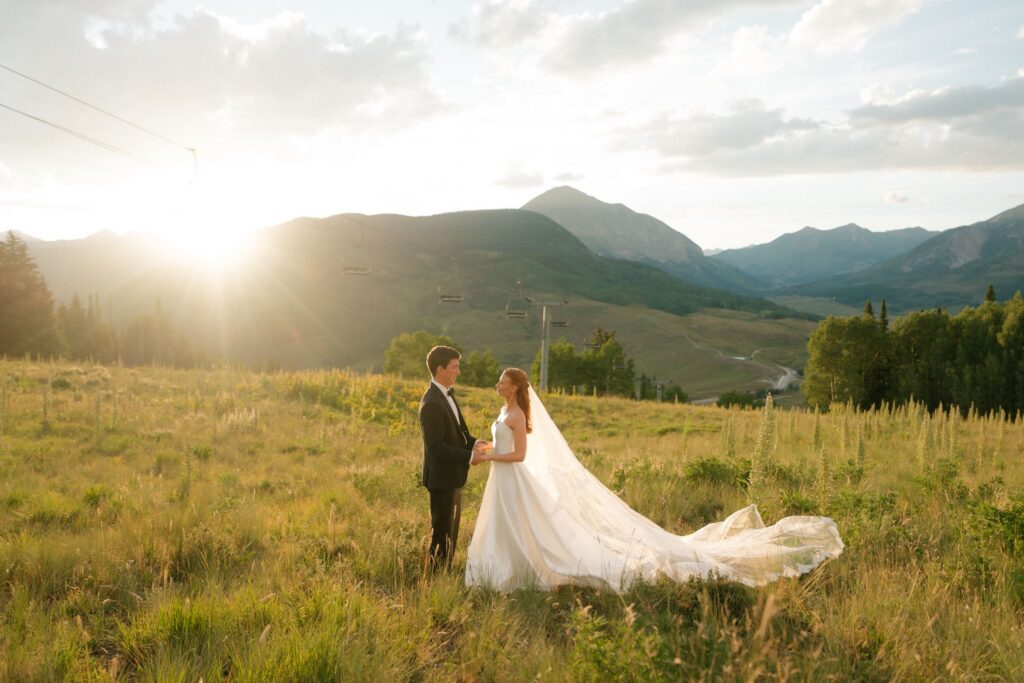 Sunset portraits near the ski lift in Crested Butte, Colorado