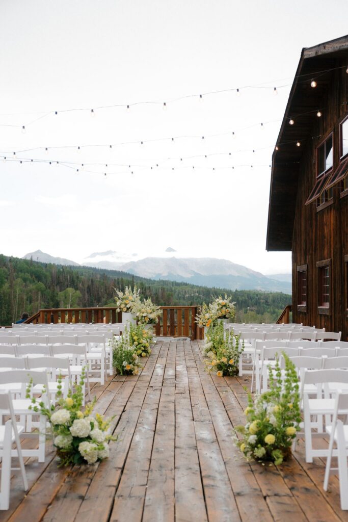 Gorrono Ranch wedding ceremony space on the deck