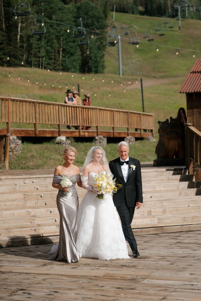 Colorado mountain wedding ceremony at Gorrono Ranch in August