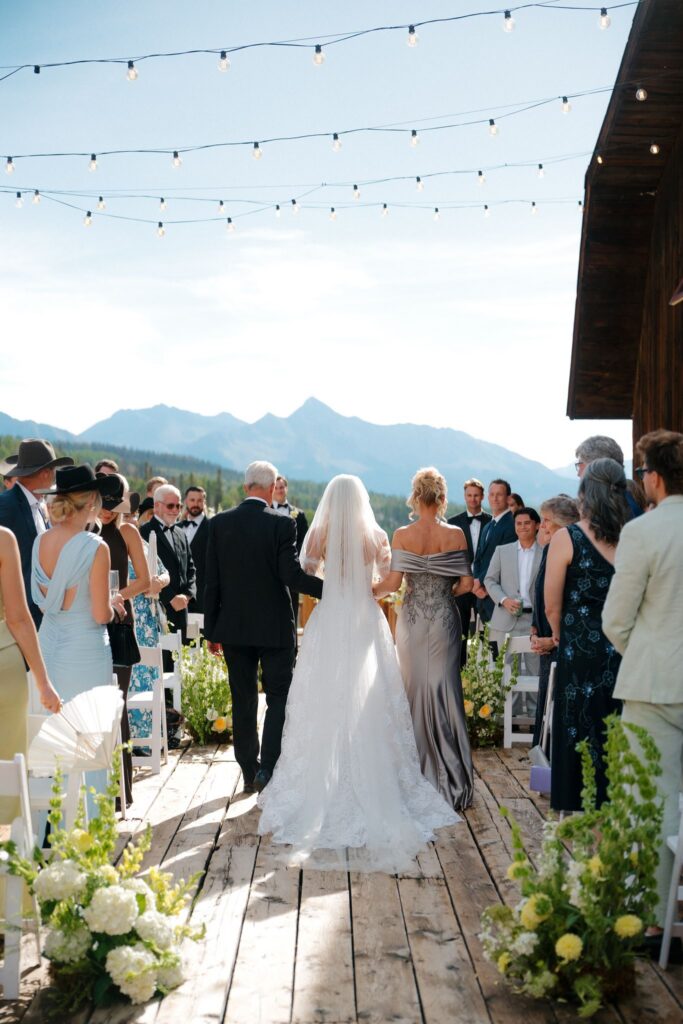 Summer Gorrono Ranch wedding ceremony in Telluride