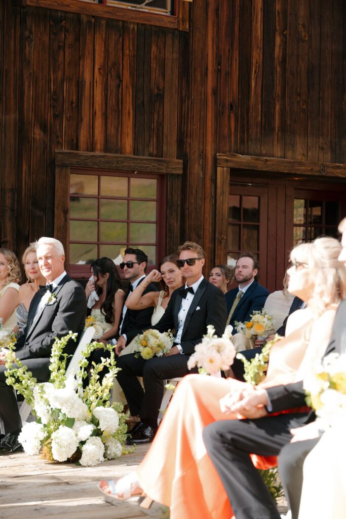 Colorado mountain wedding ceremony at Gorrono Ranch in August