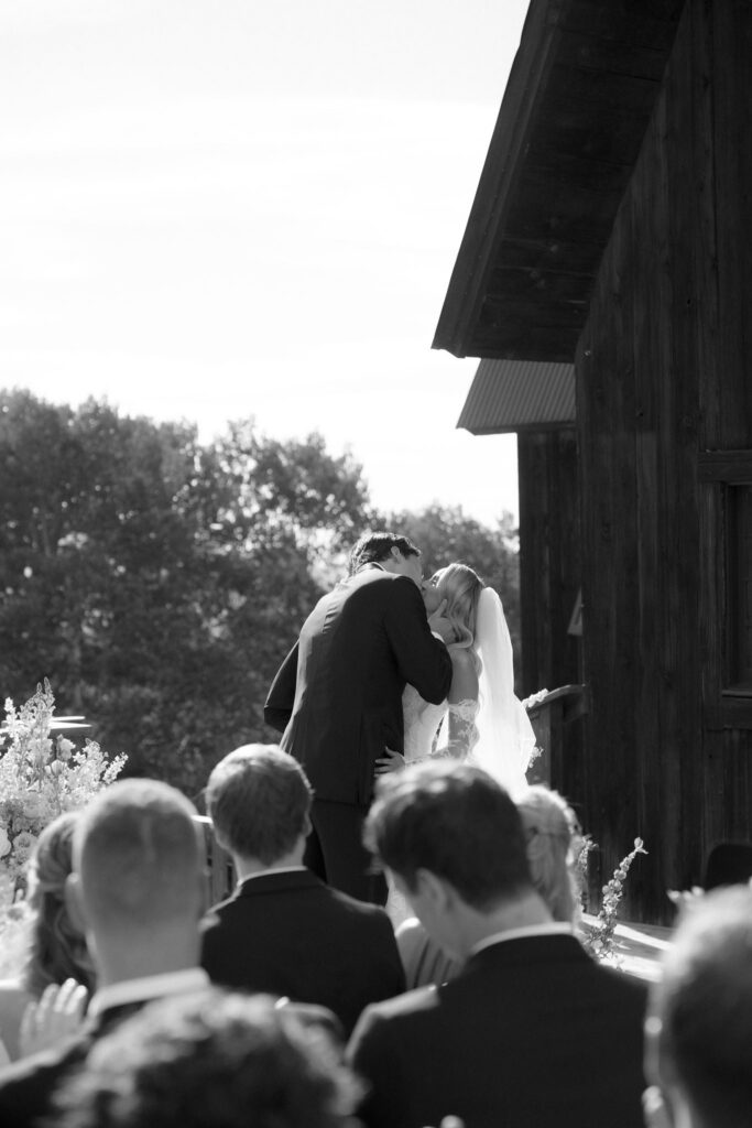Colorado mountain wedding ceremony at Gorrono Ranch in August