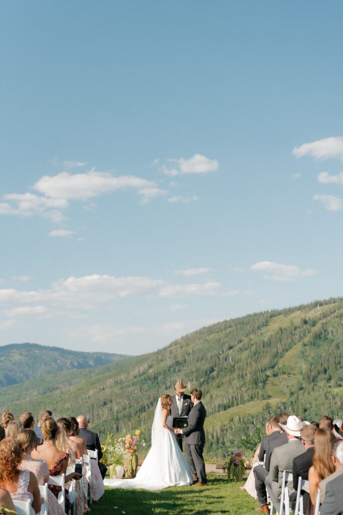 Mountaintop wedding ceremony at Steamboat Resort in Colorado