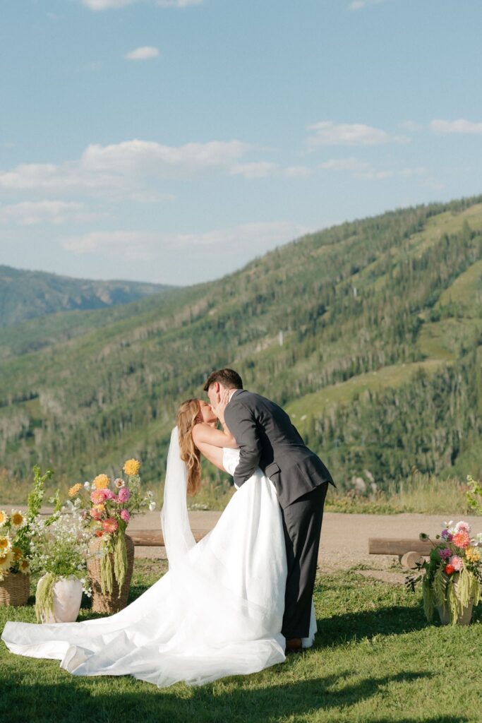 Mountaintop wedding ceremony at Steamboat Resort in Colorado